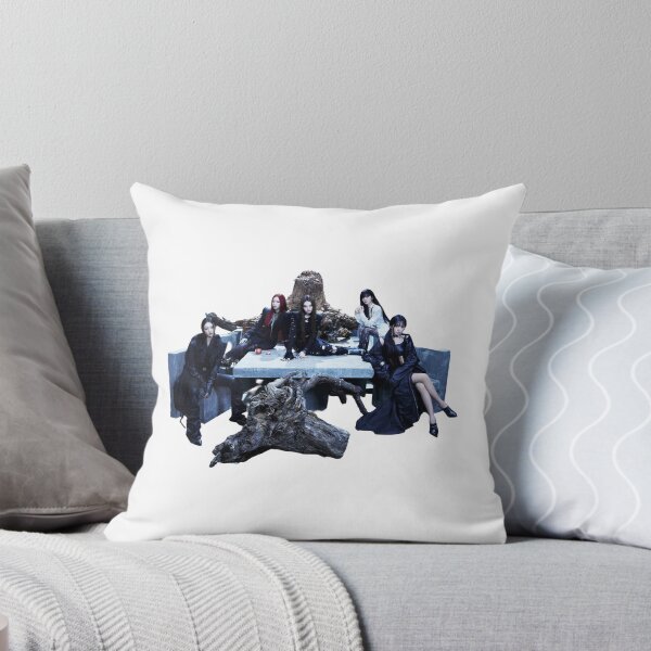 Meow Kpop Cushion – Dark Aesthetic Group Photo Print