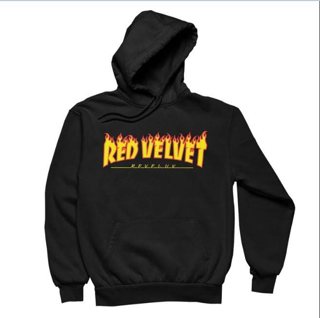 Red Velvet Flame Hoodie For Reveluv