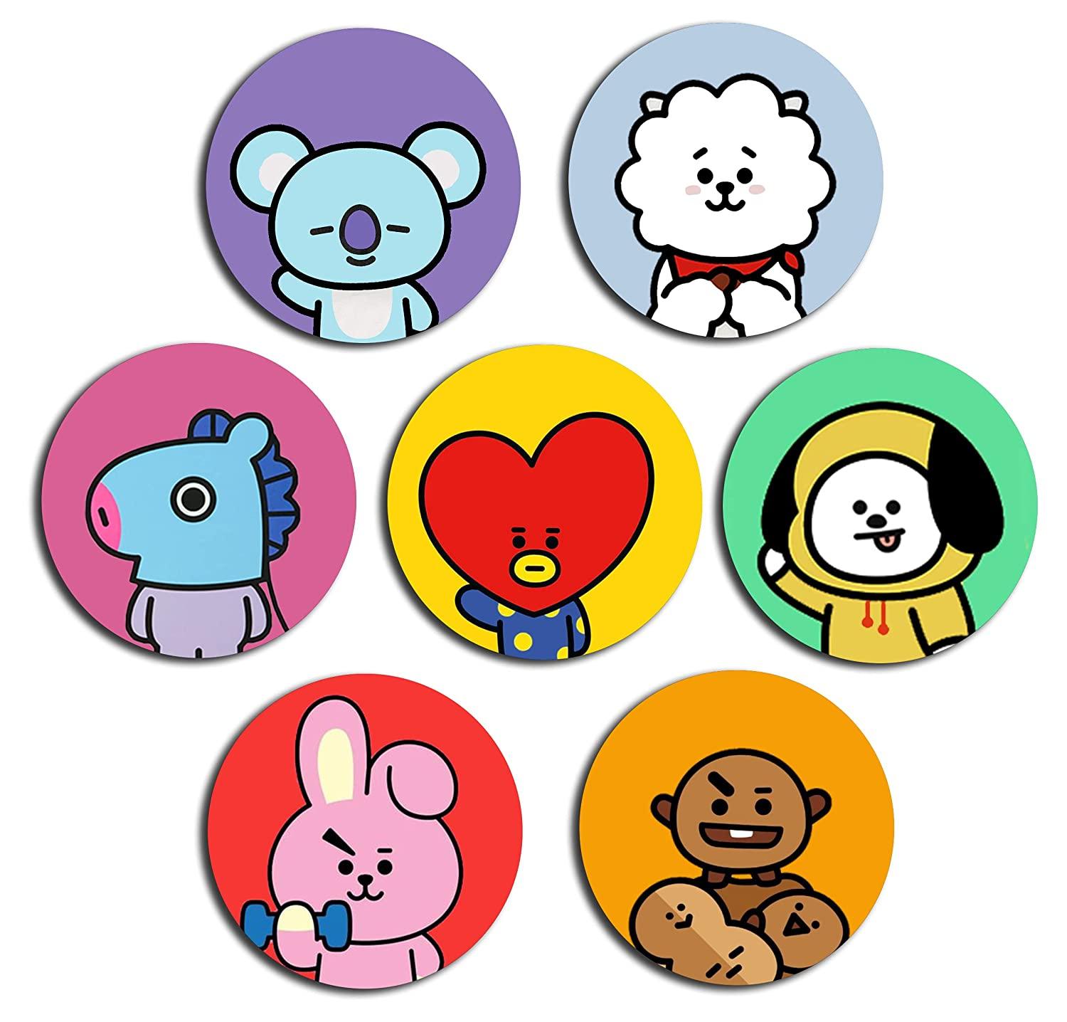 BTS BT21 Characters Badges For Army Pack Of 7 Kpop Store Pakistan bts-bt21-characters-badges-for-army-pack-of-7-kpop-store-pakistan