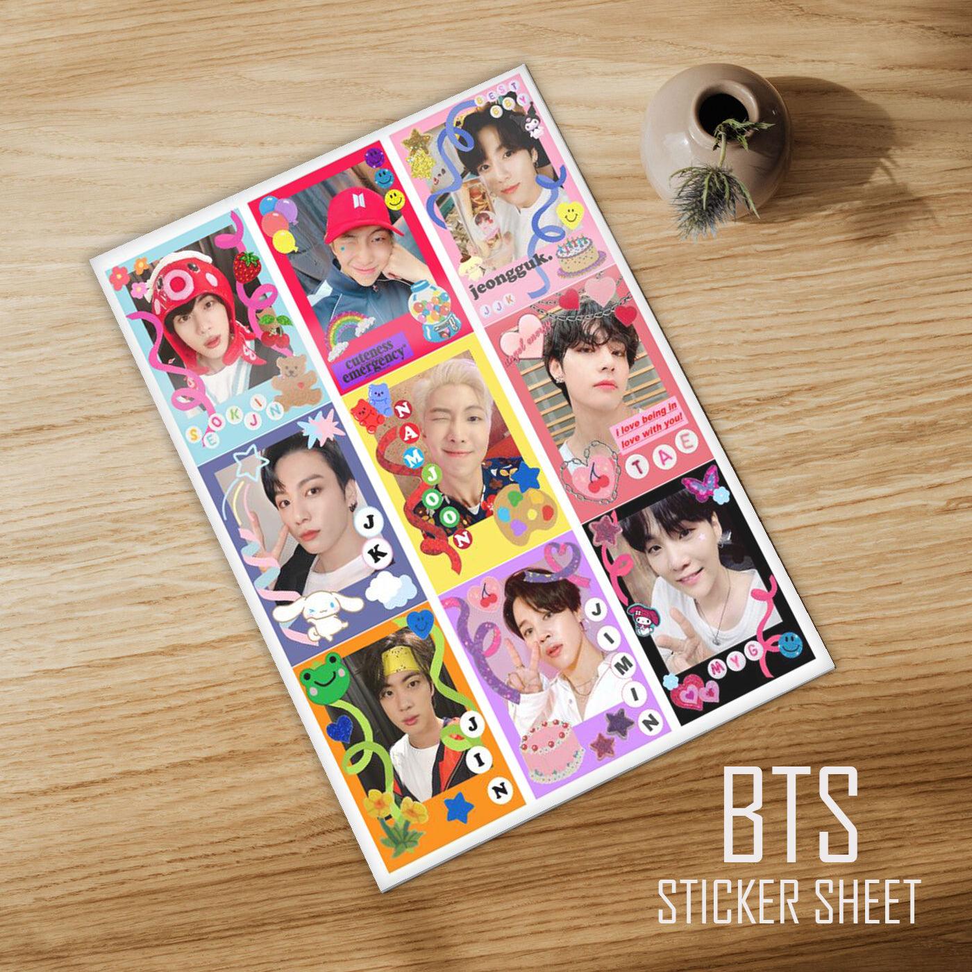 Member Sticker Design BTS Member Sticker Bangtan Boys Kpop Uncut A4 Size(11.5x8 inch) – Kpop ...
