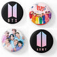 BTS Badges for Army Lovers KPOP Round Shape (Pack of 4) - Kpop Store Pakistan